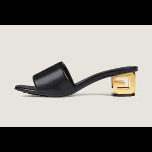 Givenchy G Cube heeled mules in black leather EU 37